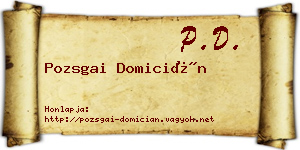 Pozsgai Domicián névjegykártya